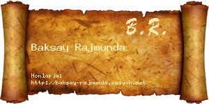 Baksay Rajmunda névjegykártya